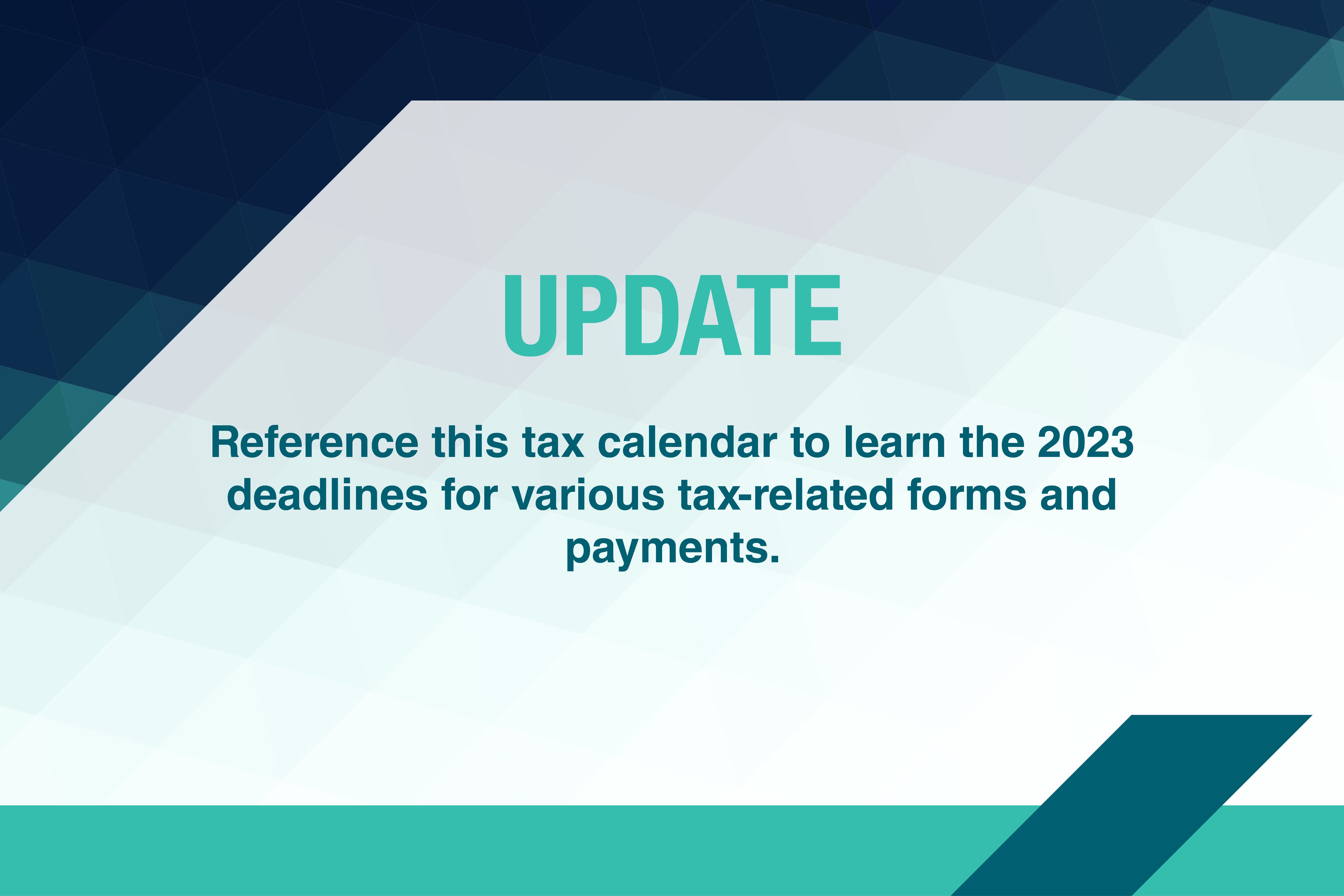 2023 tax calendar