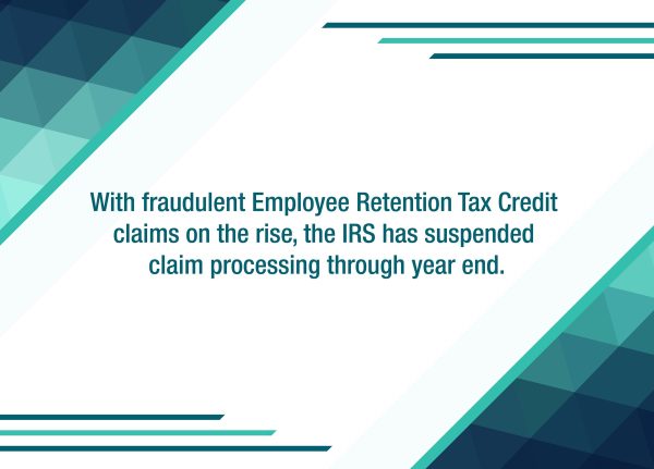 IRS suspends processing of ERTC claims