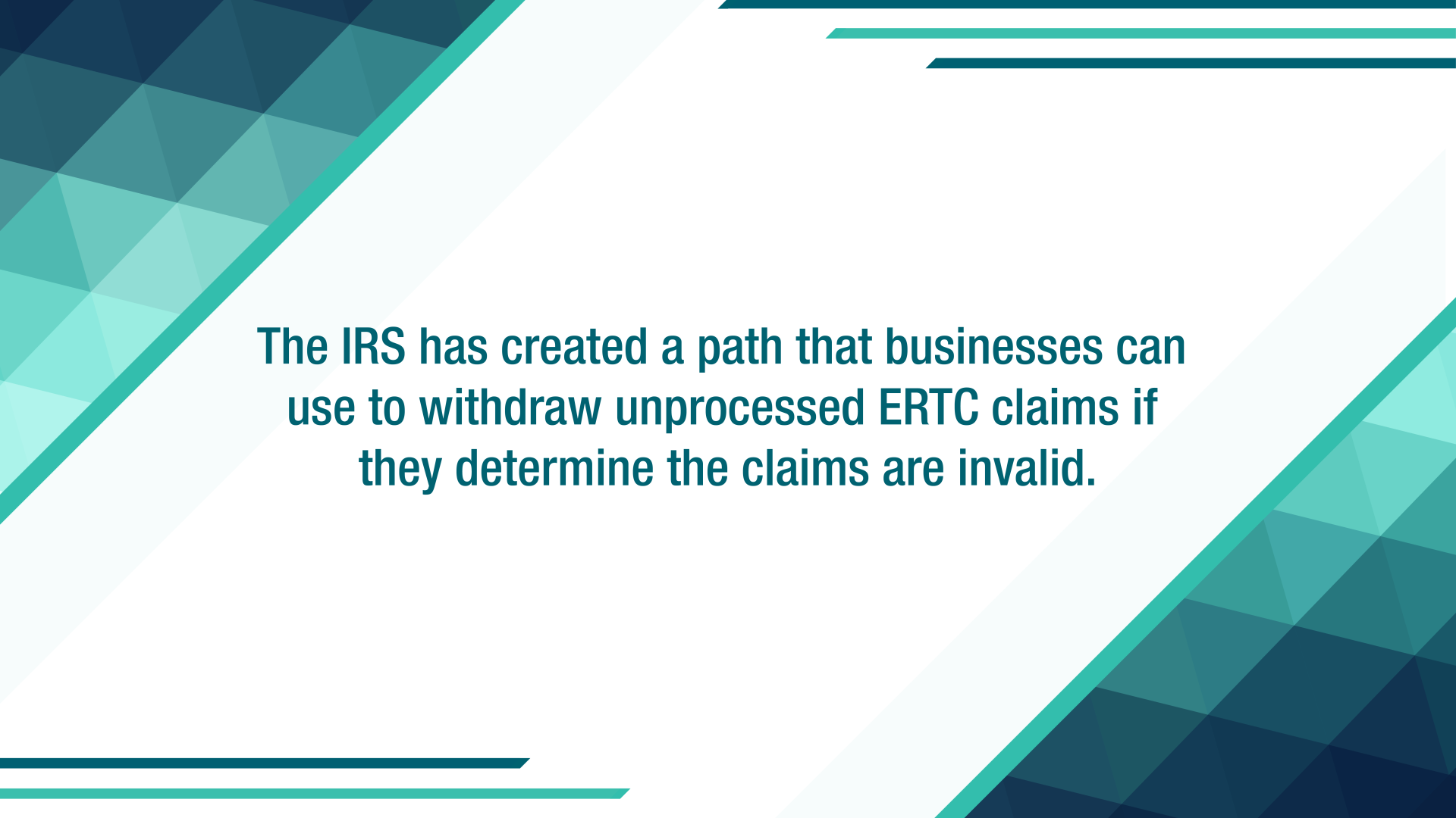 IRS offers a withdrawal option to businesses that claimed ERTCs
