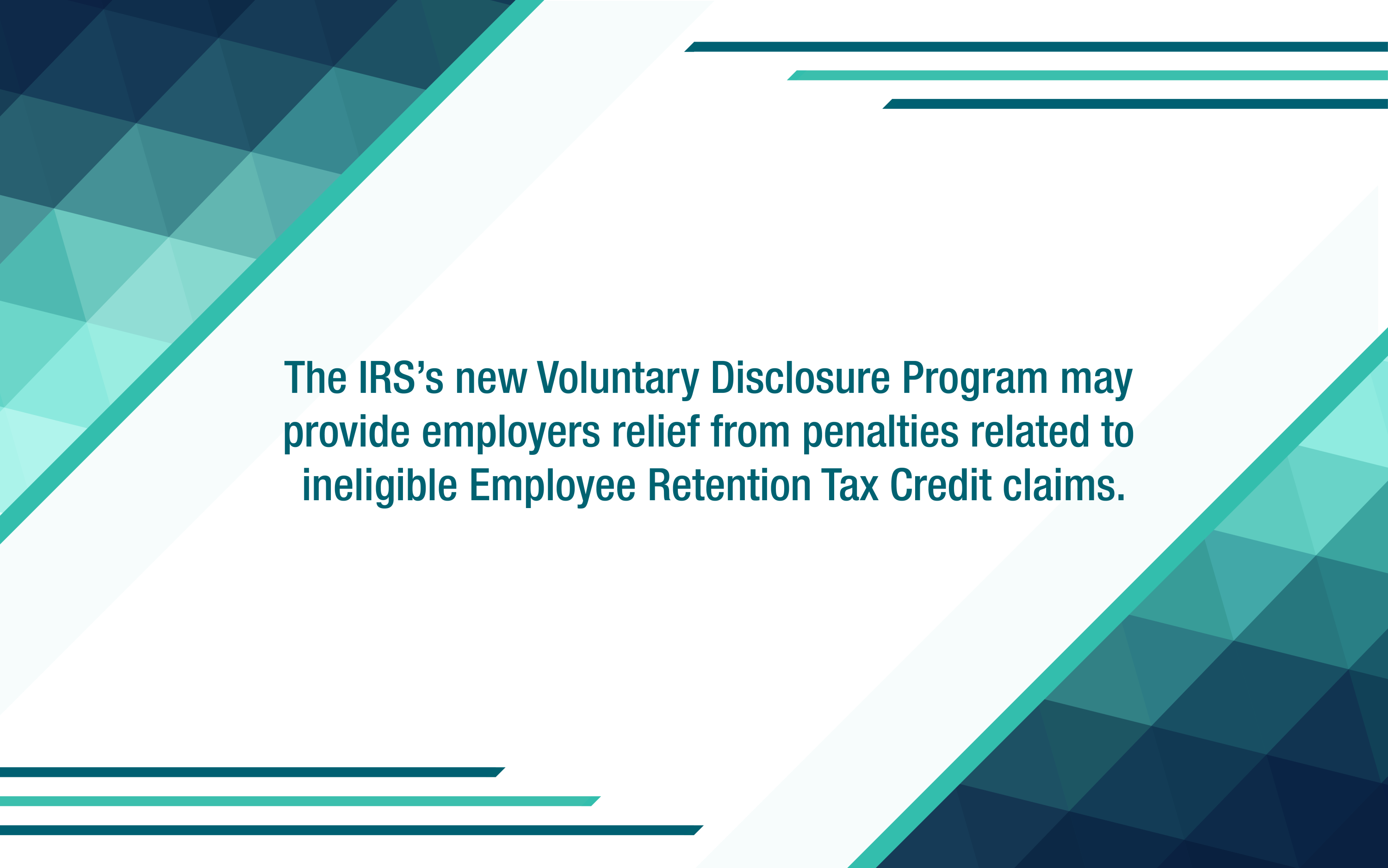 The IRS unveils ERTC relief program for employers