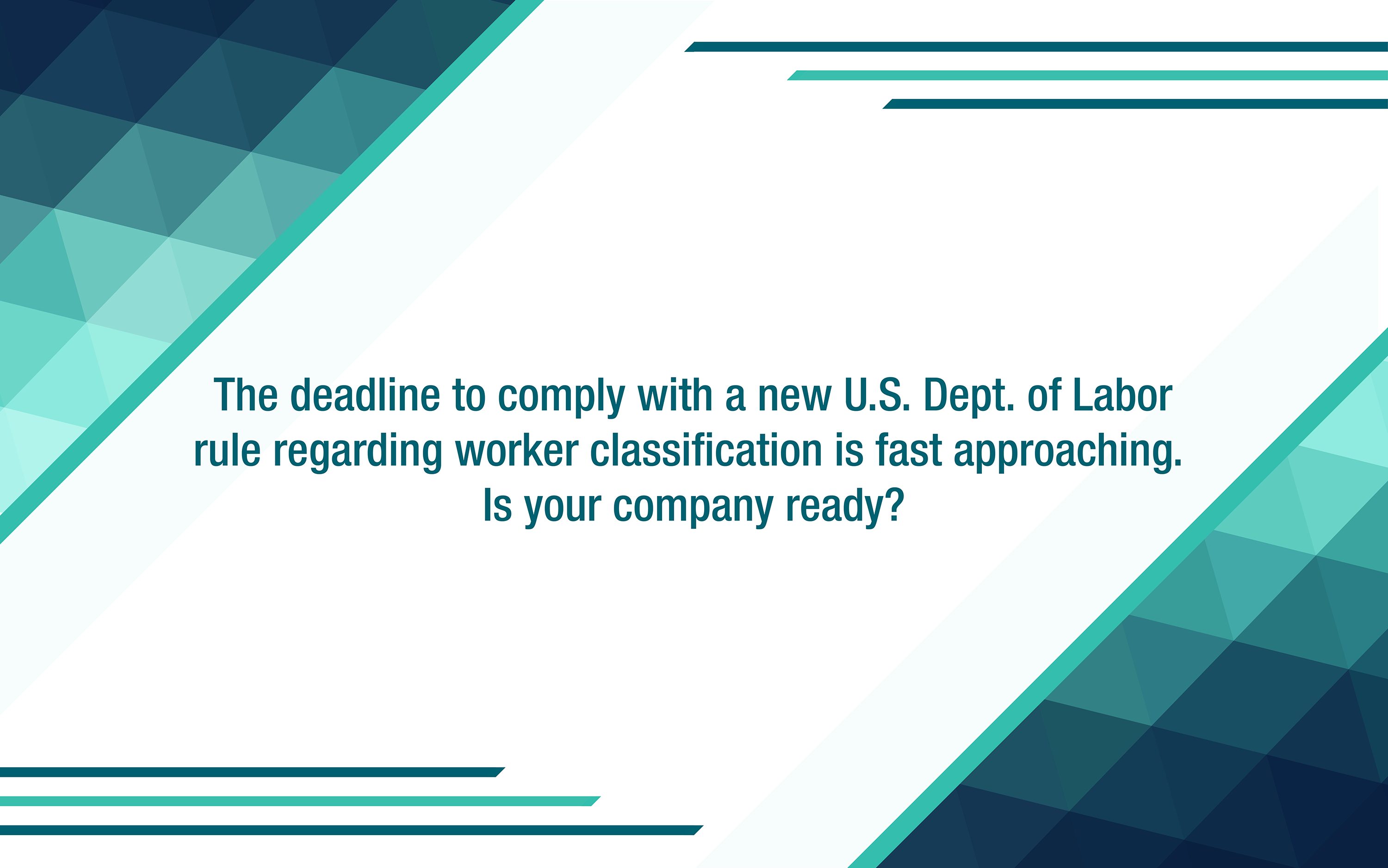 Independent contractor vs. employee status: The DOL issues new final rule