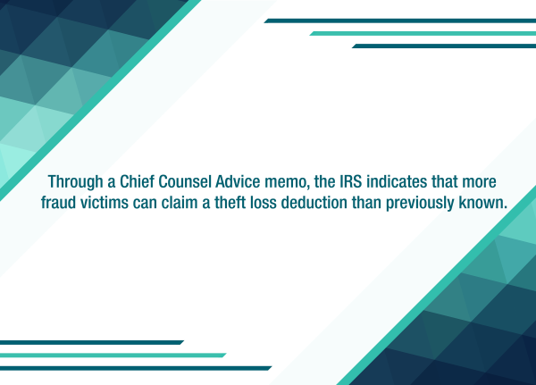 IRS clarifies theft and fraud loss deductions